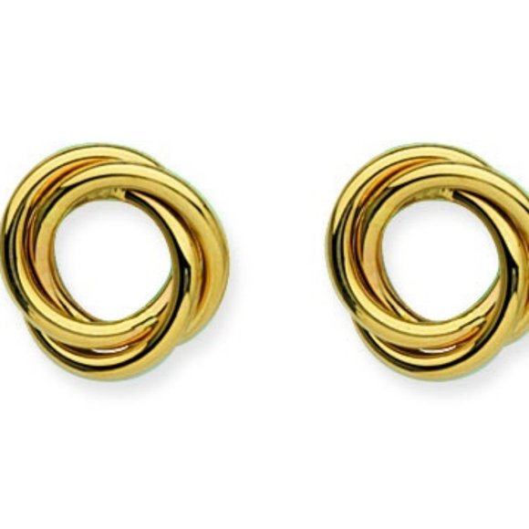 14K Solid Gold Loveknot Love-knot 13mm Earrings